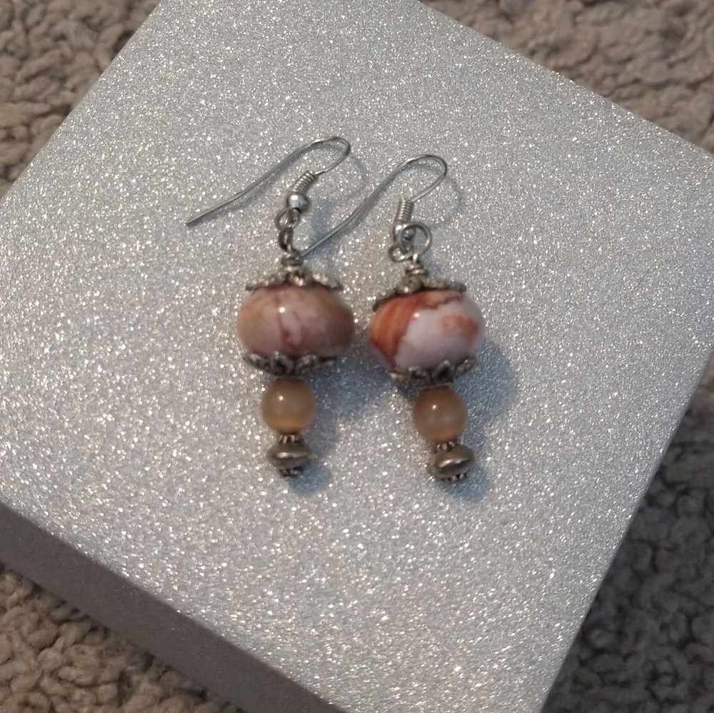 Vintage lampwork bead earrings
